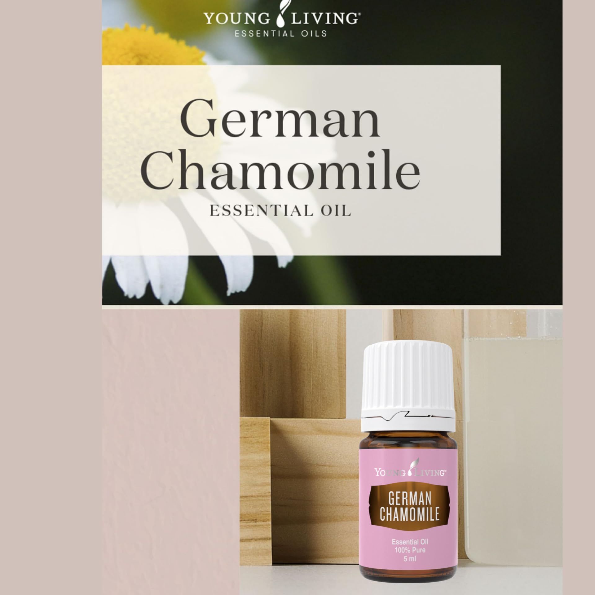 Young Living German Chamomile skin-care application soothes and nourishes skin.