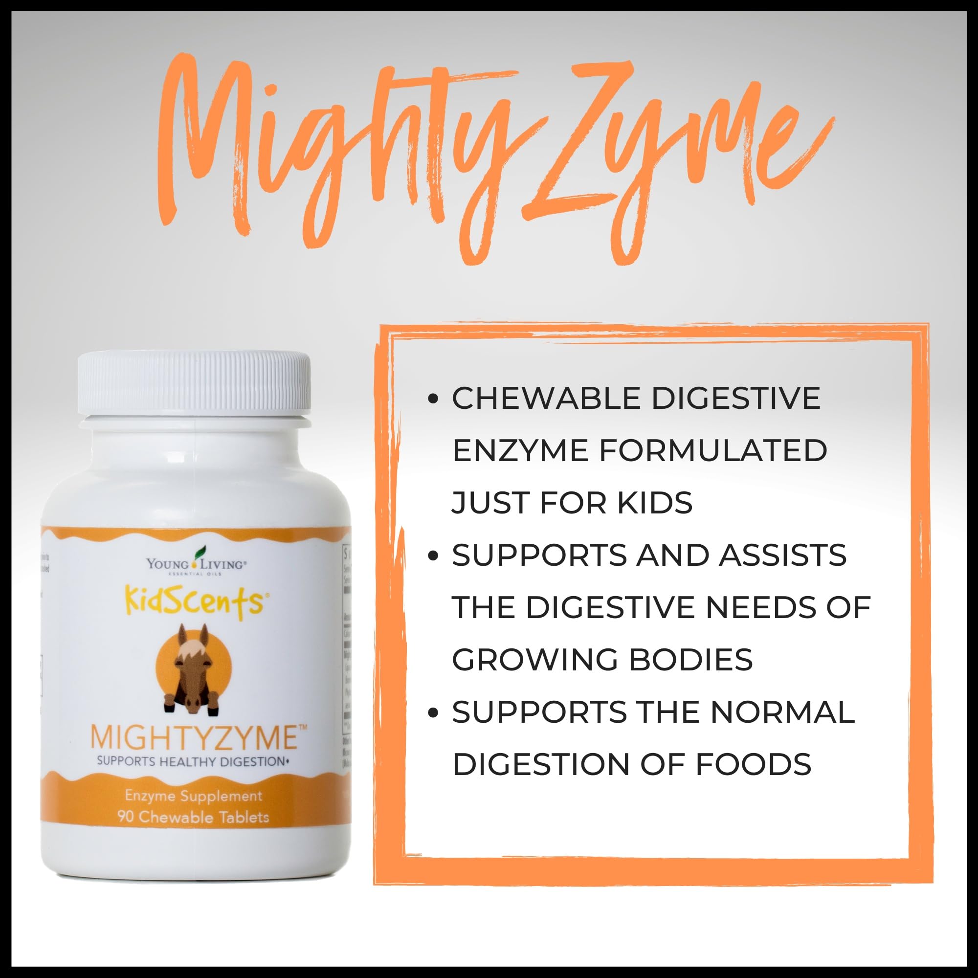Young Living KidScents MightyZyme easy-dosing visual supports daily use with kids.