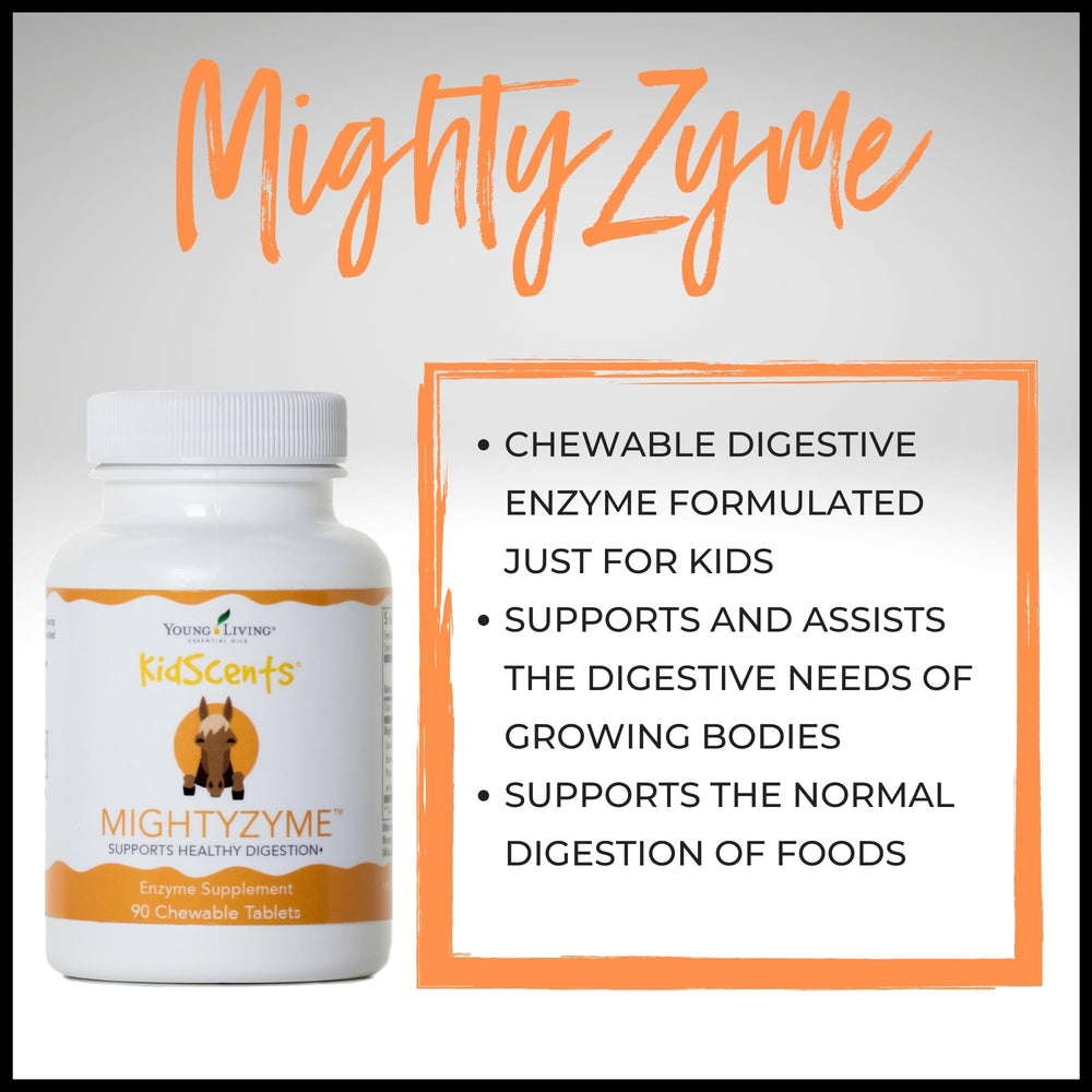 Young Living KidScents MightyZyme easy-dosing visual supports daily use with kids.