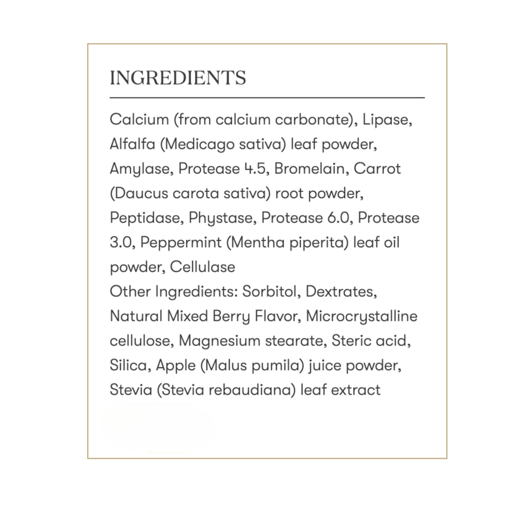 Young Living KidScents MightyZyme label highlights nutrients and usage for families.