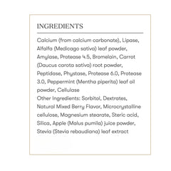 Young Living KidScents MightyZyme label highlights nutrients and usage for families.