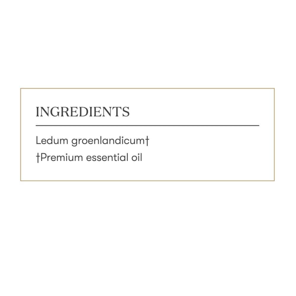 Young Living Ledum oil packaging highlighting premium quality and provenance.