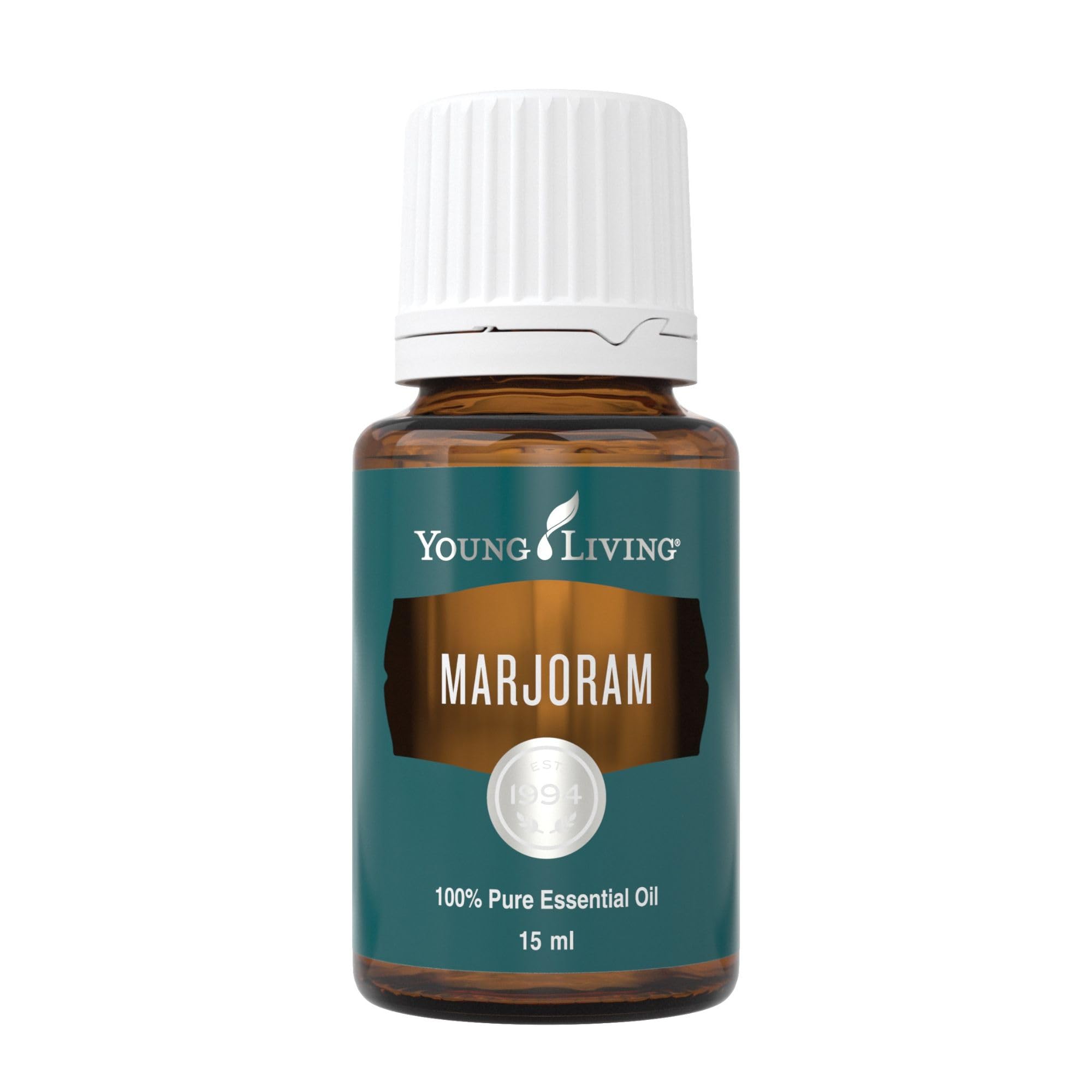 Young Living Marjoram essential oil bottle ready for diffusion or massage.