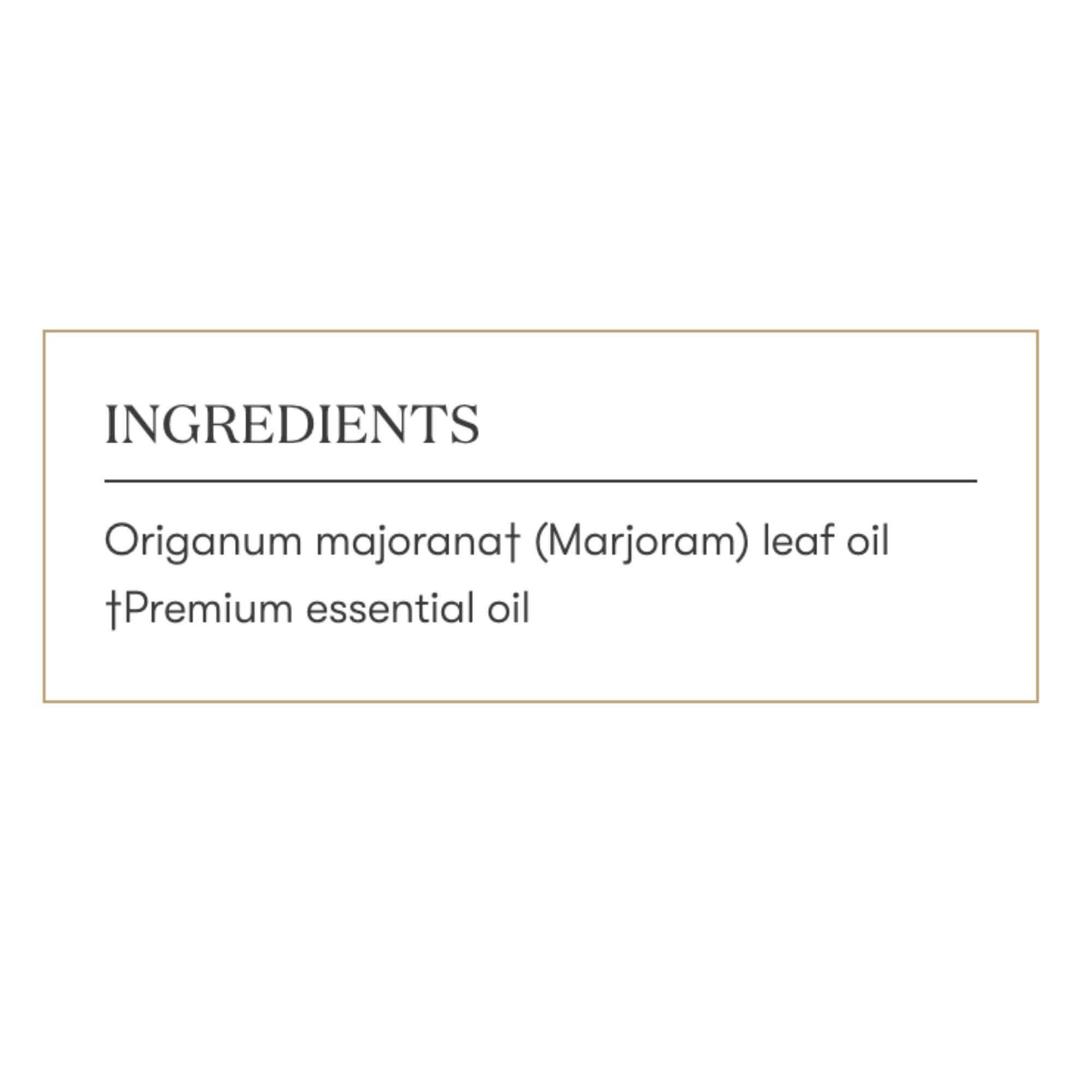 Marjoram oil shown with complementary oils for diffusion blends.