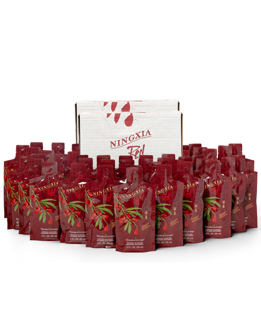Young Living Ningxia Red packets ready for a convenient daily wellness sip