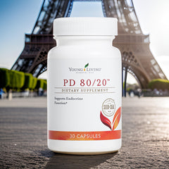 Young Living PD80-20 ingredients panel highlights pregnenolone and DHEA.