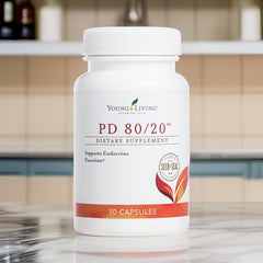 Young Living PD80-20 keto-friendly symbol on the label.