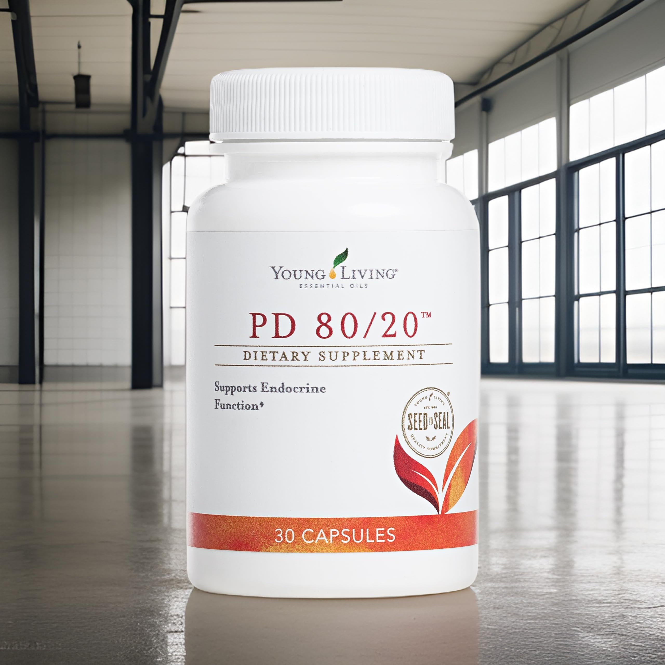 Young Living PD80-20 Seed to Seal logo on bottle.