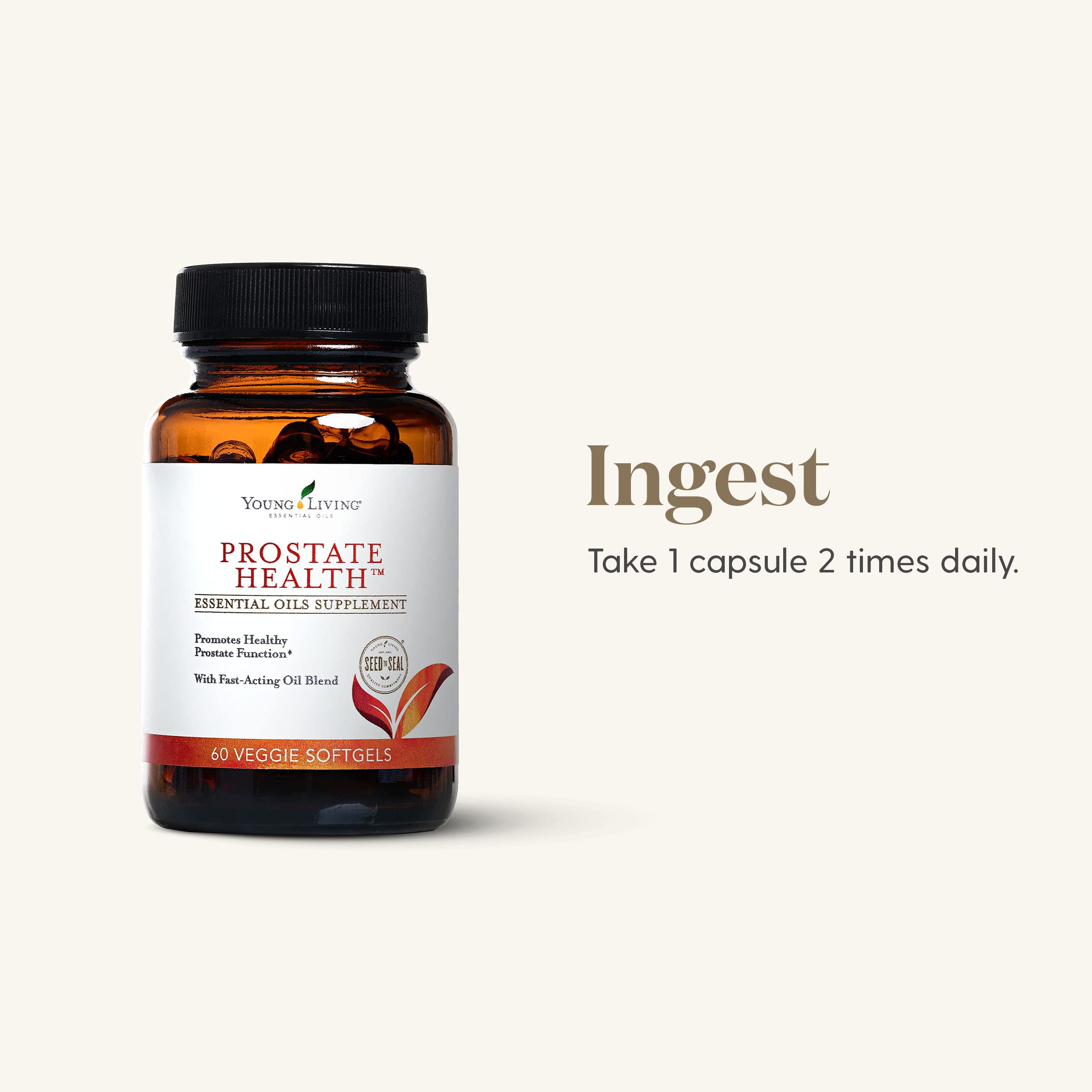 Young Living Prostate Health bottle label—clear ingredients and usage directions.
