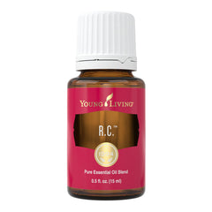 Young Living R.C. essential oil blend 15ml bottle ready for diffusion