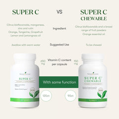 Young Living Super C chews orange essential oil infusion shown with tablets