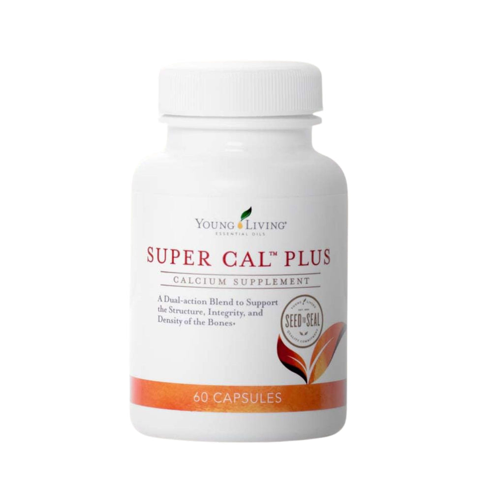 Young Living Super Cal Plus capsule close-up for easy daily bone support