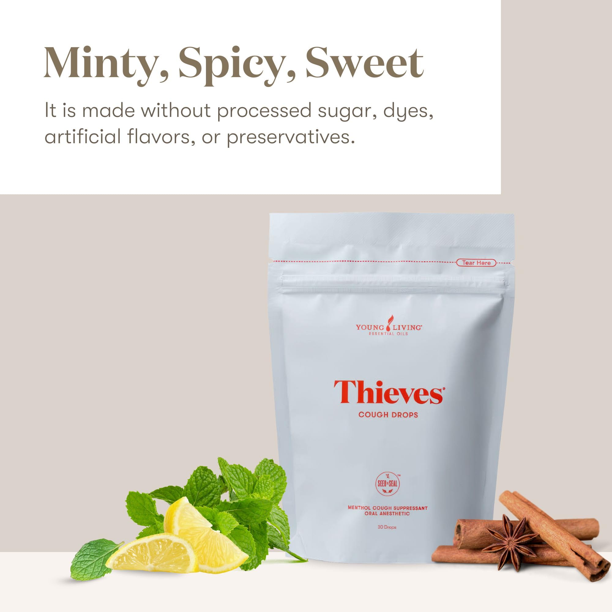 Young Living Thieves on-the-go drops tucked in pocket.