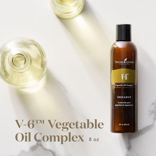Young Living V-6 carrier oil used to dilute essential oils safely.