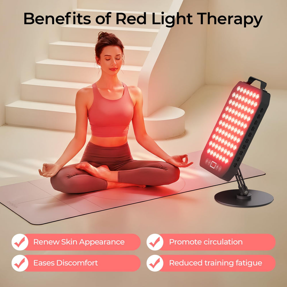 Young Master red light panel rotatable stand enables precise coverage for targeted treatment.