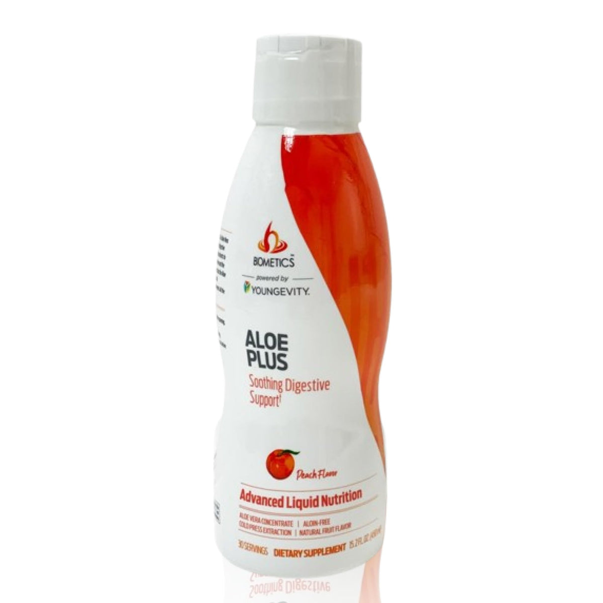 Youngevity Aloe Plus bottle for gentle digestive support in daily use.