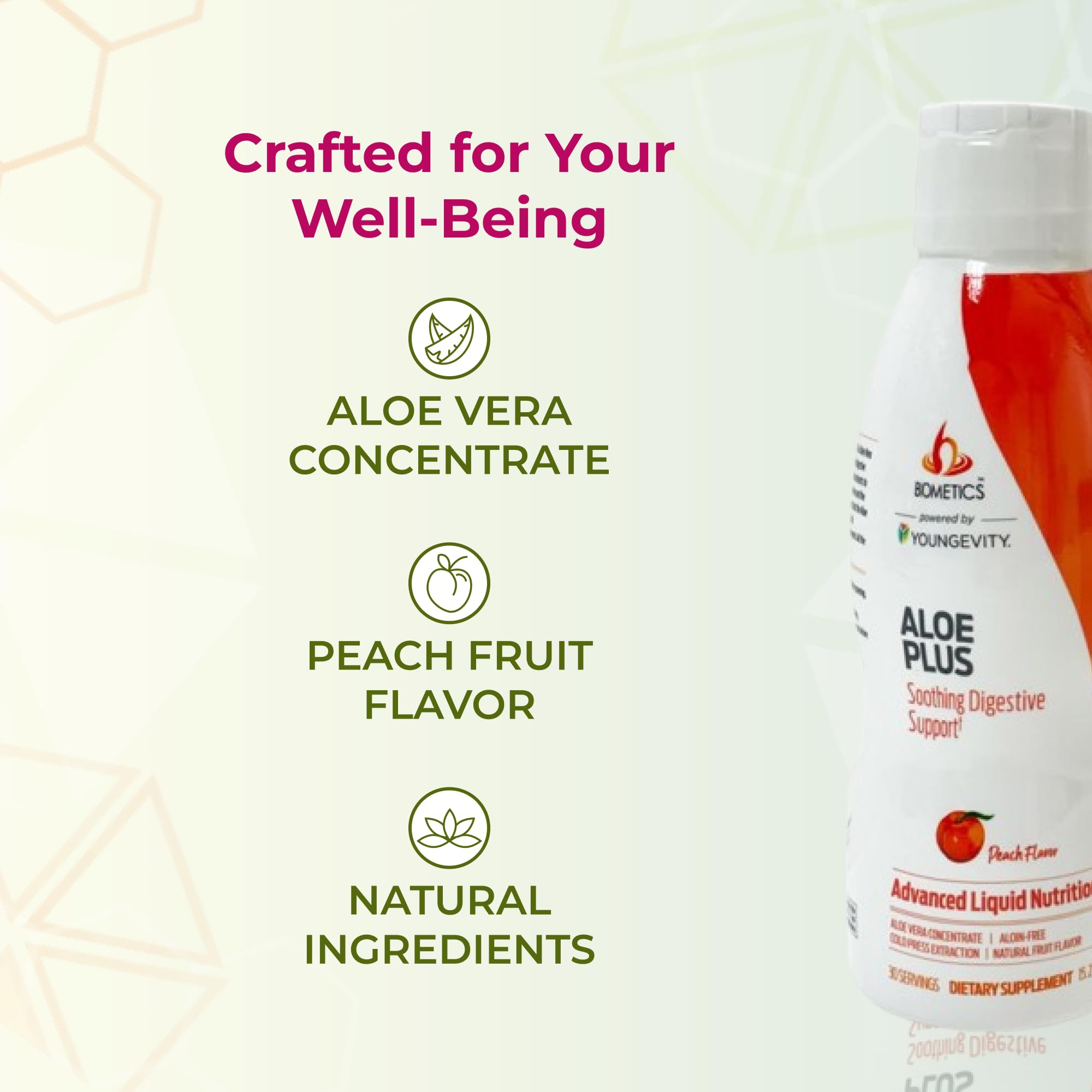 Youngevity Aloe Plus dosage spoon showing practical serving size.