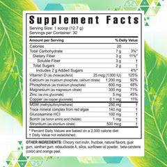 Youngevity Beyond Osteo FX tropical vanilla scoop beside powder for easy mixing