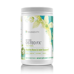Youngevity Beyond Osteo-FX powder bottle pour for easy daily calcium intake