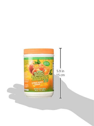 Glass with the vibrant Beyond Tangy Tangerine 2.0 mix ready to enjoy.