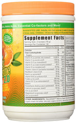 Label close-up of Beyond Tangy Tangerine 2.0 Citrus Peach Fusion highlighting organic ingredients for daily nutrition.
