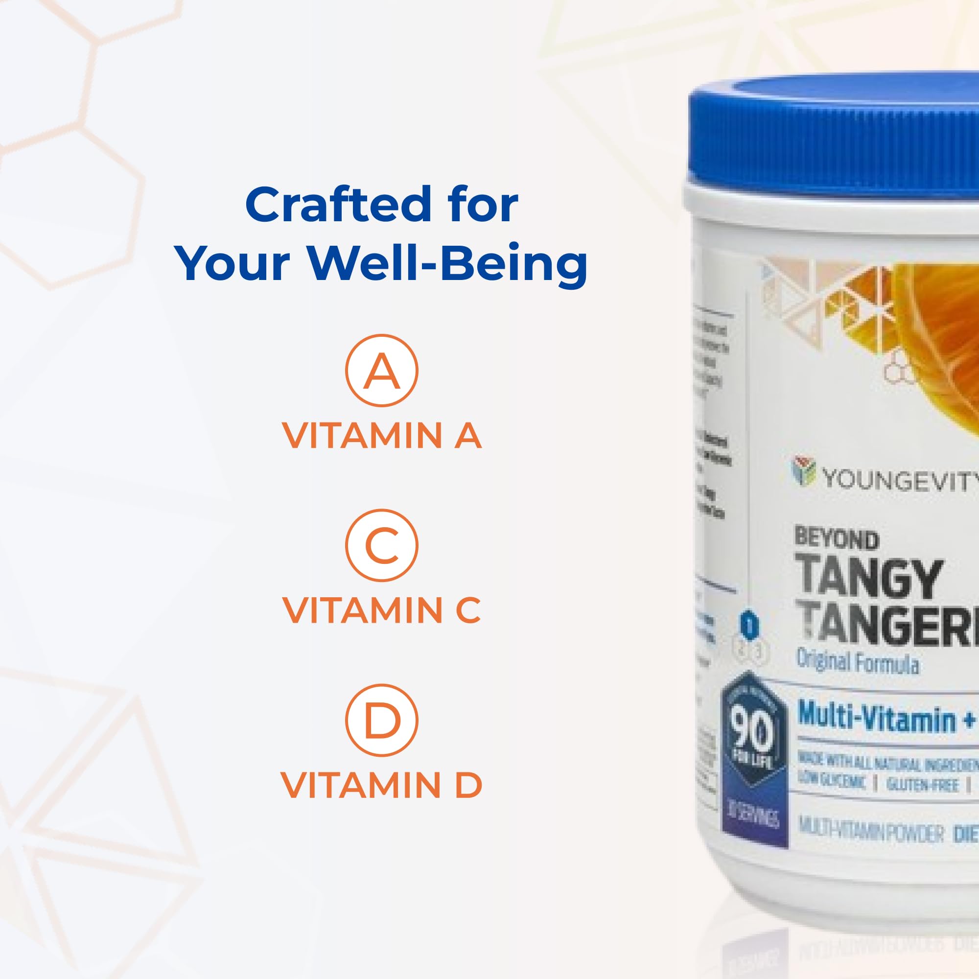 Youngevity Beyond Tangy Tangerine ready-to-drink glass featuring vibrant color.