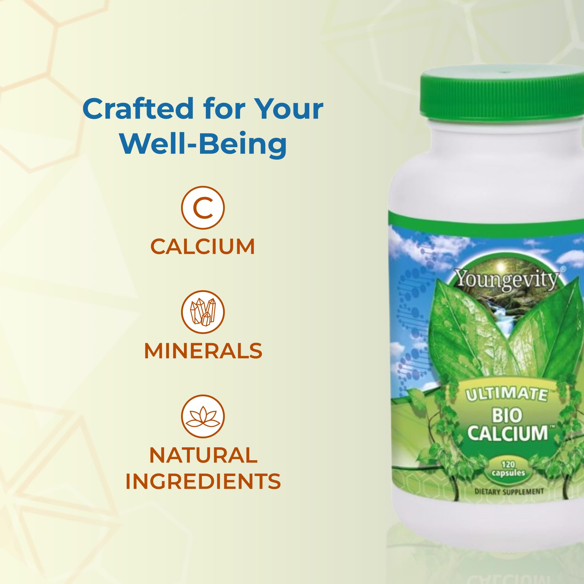 Youngevity Bio Calcium ingredients list emphasizes citrate and micronutrients.