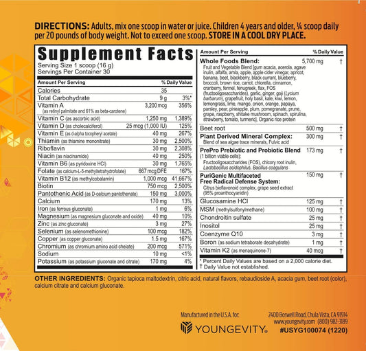 Youngevity BTT 2.5 spoon with powder for precise daily servings.