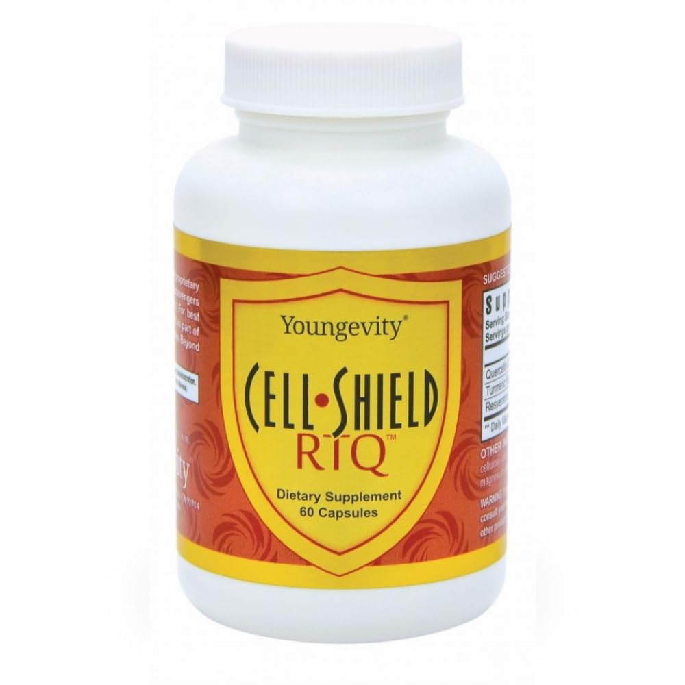The Youngevity Cell Shield RTQ bottle front displays the antioxidant blend