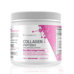 Youngevity Collagen Peptides bottle front label showing berry flavor and 251 g size