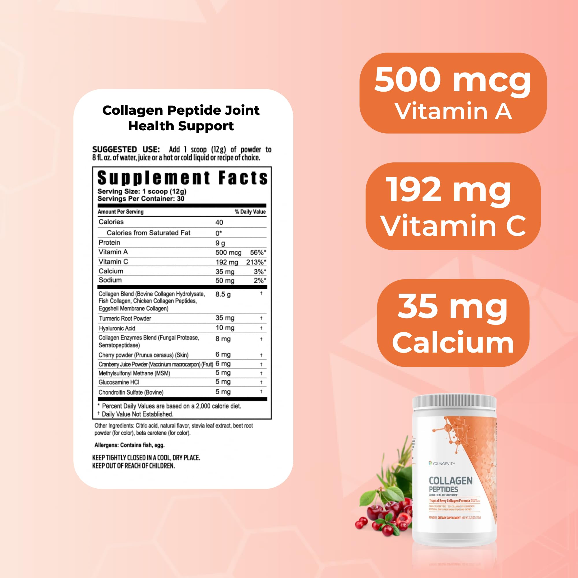 Youngevity Collagen Peptides dissolves easily in water for quick daily use.