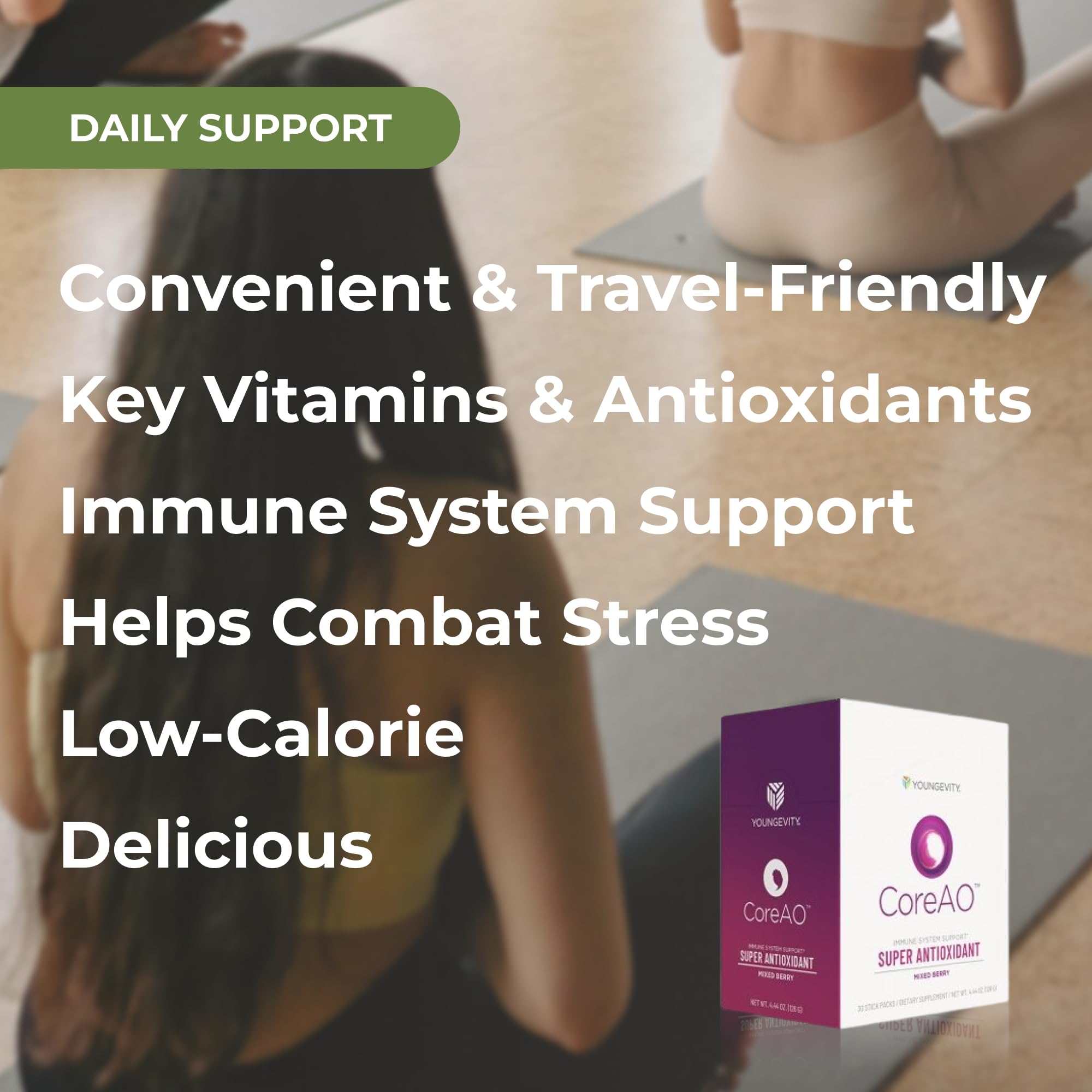 BioPerine-boosted absorption in Youngevity CoreAO Stiks close-up