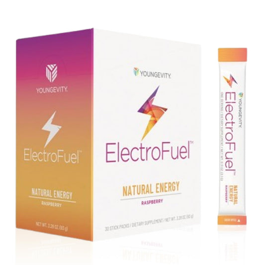 Youngevity ElectroFuel raspberry stick ready to mix for on-the-go hydration.