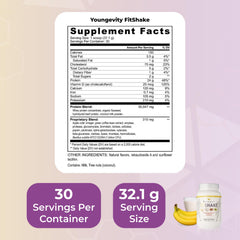 Youngevity FitShake Banana Cream packaging front highlighting 30 servings.