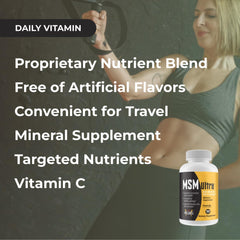 Vitamin C graphic illustrating collagen synergy with MSM Ultra