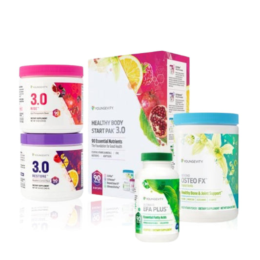 Youngevity Healthy Body Start Pak 3.0 Rise & Restore bottle supports daily nutrient intake