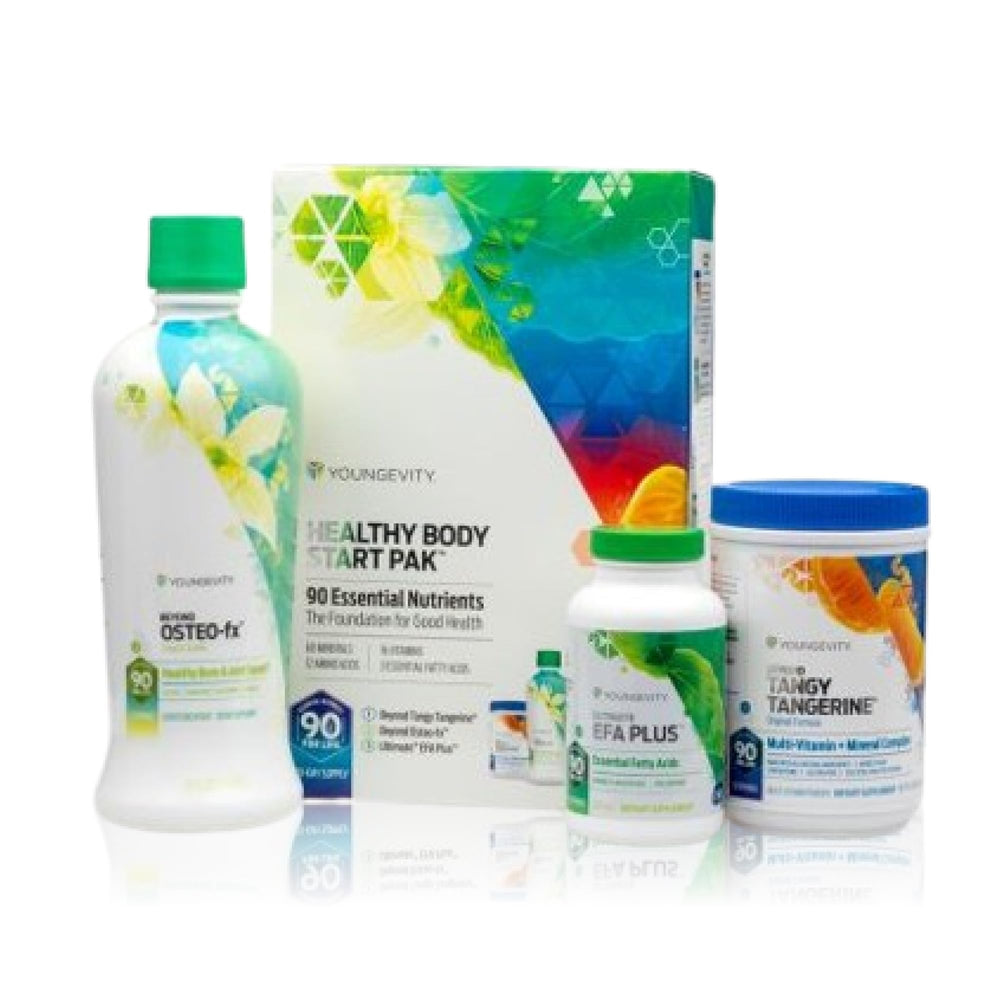 Youngevity Healthy Start Pak bottle front – a complete nutrient blend for daily wellness.