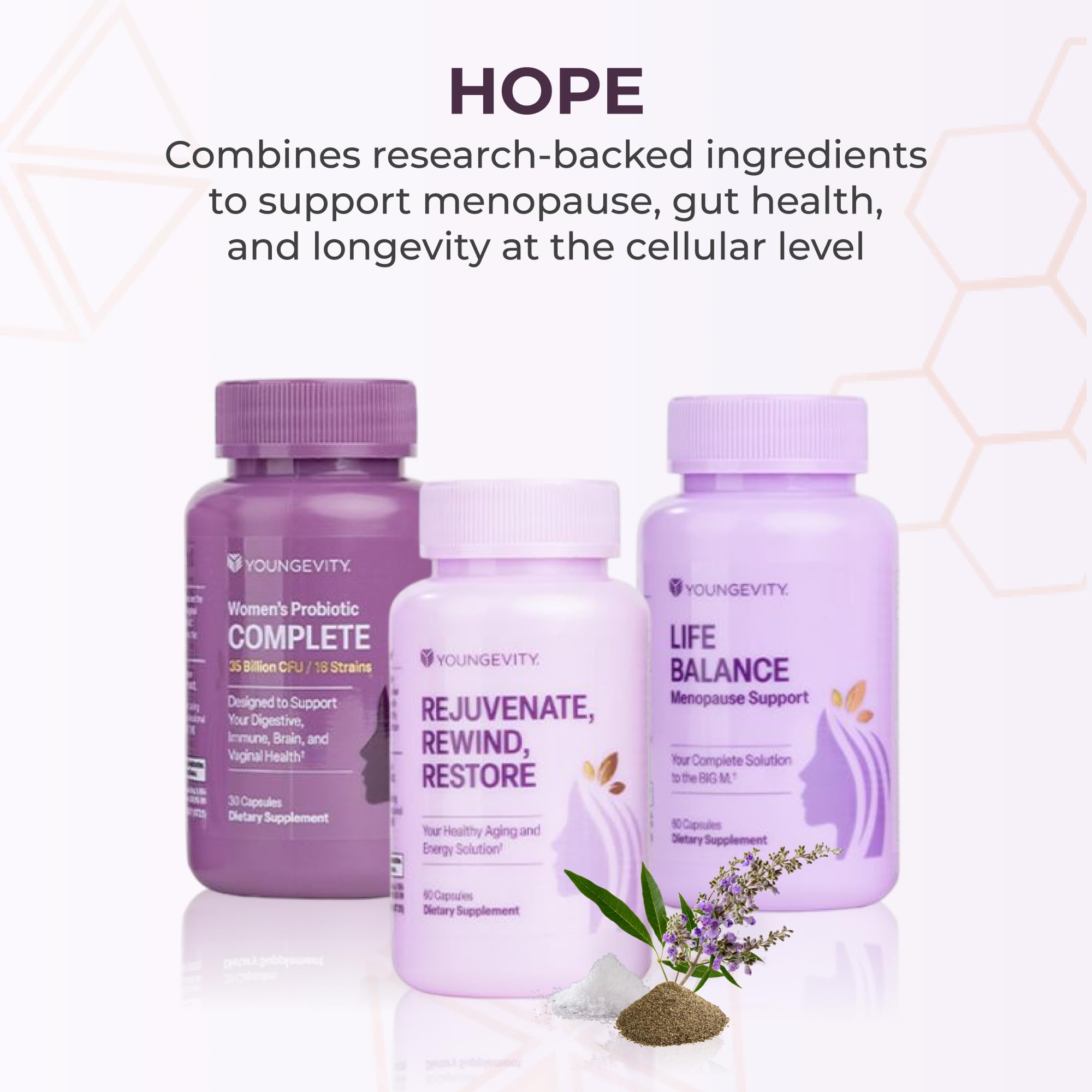 Youngevity Hope Bundle Rejuvenate capsules offer cellular vitality support with antioxidants