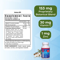 Youngevity Immu-911 mushroom blend image emphasizing six mushroom varieties used.