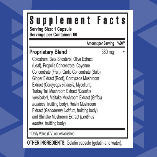 Youngevity Killer Biotic FX bottle back with dosage and ingredient highlights