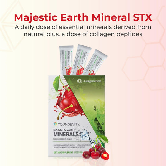 Youngevity Majestic Earth STX cherry flavor powder for a tasty, easy mix.