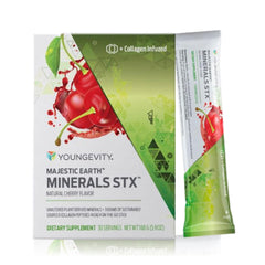 Youngevity Majestic Earth STX stick-pack for on-the-go mineral and collagen supplementation.