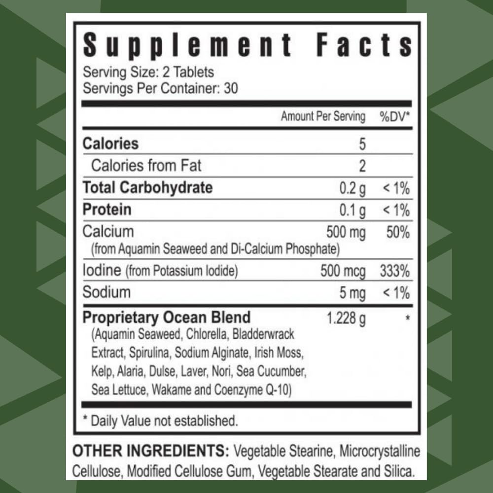 Youngevity Ocean's Gold label highlighting ocean-derived minerals and nutrients.