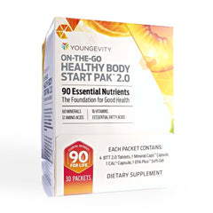 Youngevity On-The-Go Start Pak tablets provide daily nutrient support for travel days.