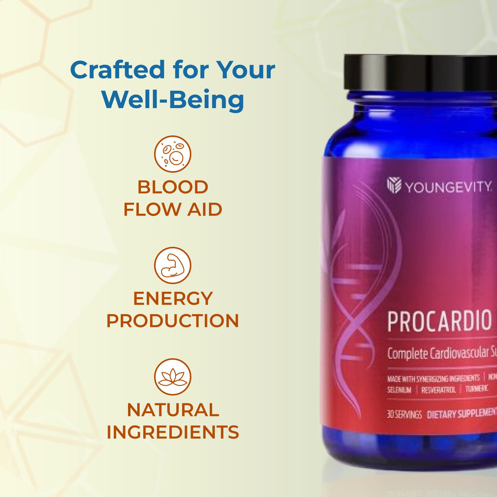 Youngevity ProCardio FX cap close-up for secure travel-friendly packaging.