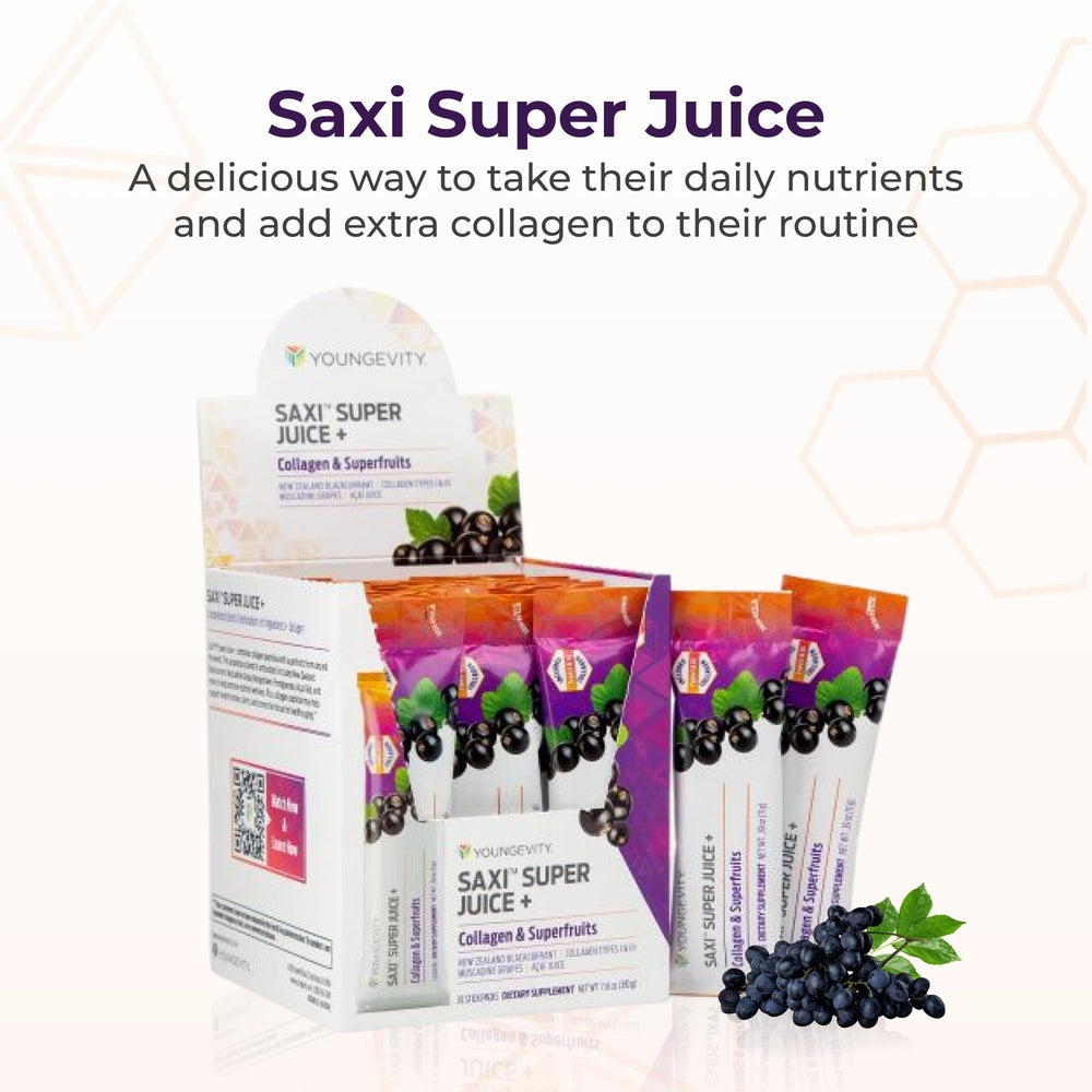 Youngevity SaXi Super Juice stick pack ready for travel.