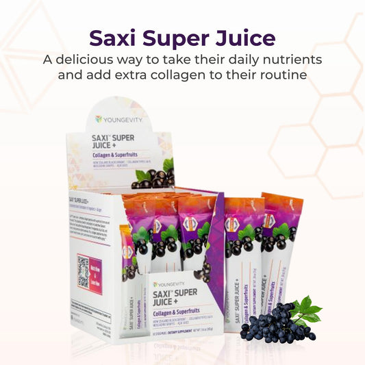 Youngevity SaXi Super Juice stick pack ready for travel.