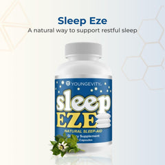 Youngevity Sleep Eze capsules shown as a convenient nightly ritual.