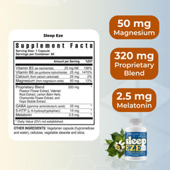 Youngevity Sleep Eze ingredients graphic highlights valerian, passion flower, and 5-HTP.