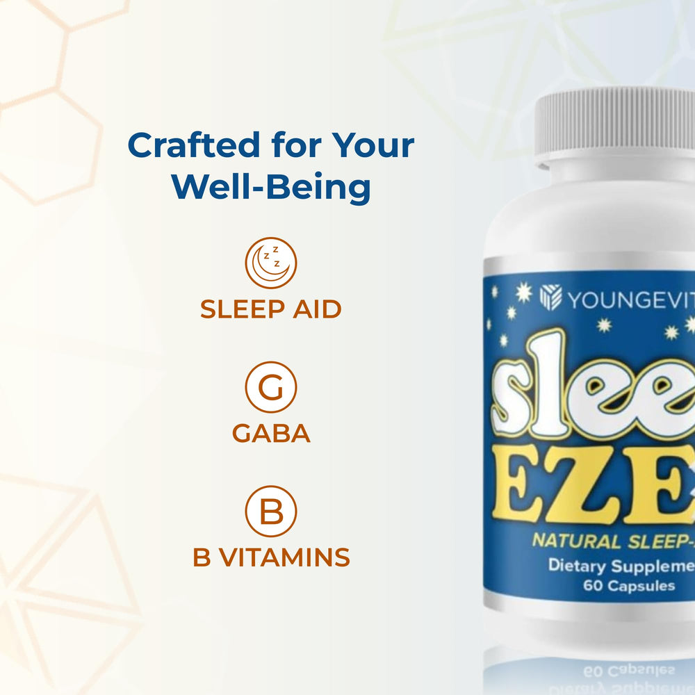 Youngevity Sleep Eze packaging indicates a 60-capsule supply.